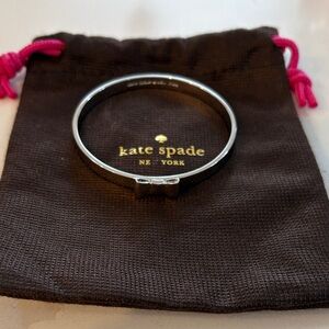 Kate Spade Metallic Silver Bow Bracelet